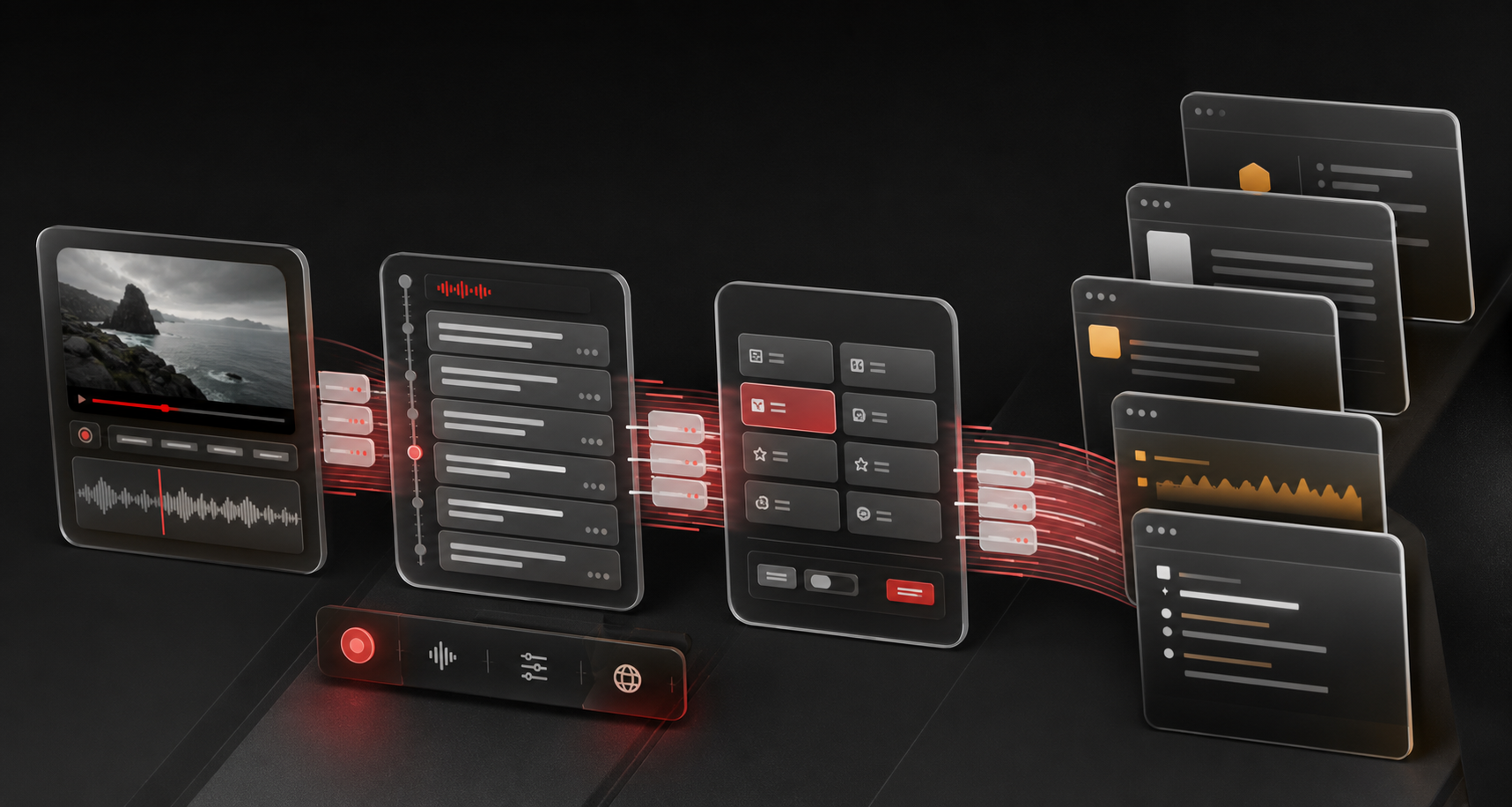Workflow de transcription YouTube vers plusieurs outils d'IA